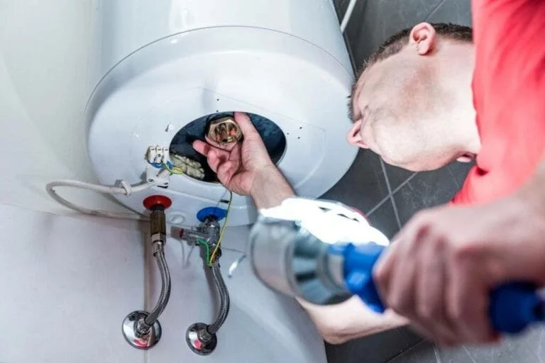 Wall-mounted tankless water heater showing its compact footprint
